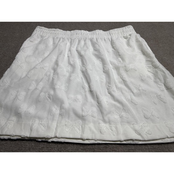 Disney Minnie Mouse Skirt Womens Medium White Bow Embossed Lounge Pajama Shorts - Picture 2 of 10